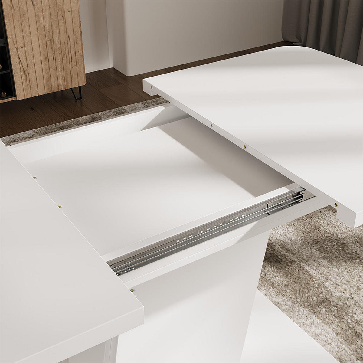 ROZKLÁDACÍ JÍDELNÍ STŮL Fenaro Bílá - bílá, kompozitní dřevo (80/120/77.3cm) - Vicco