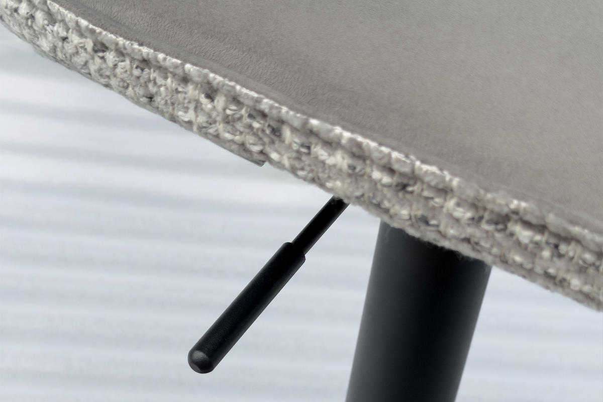 BARHOCKER LILIANA Grau Webstoff Drehbar (360°) (1er-Set) - Grau, Kunststoff/Textil (46/91/61cm) - KAWOLA