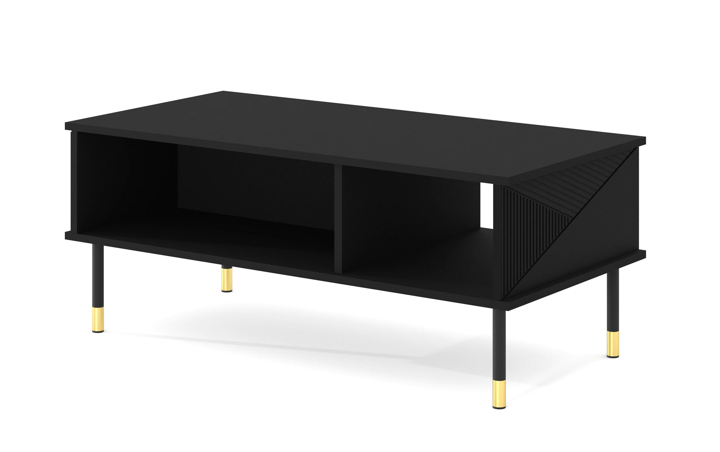 COUCHTISCH Schwarz, Gold 110/45/55 - Schwarz, Holzwerkstoff (55/110/45cm) - RAUMHIRSCH FURNITURE