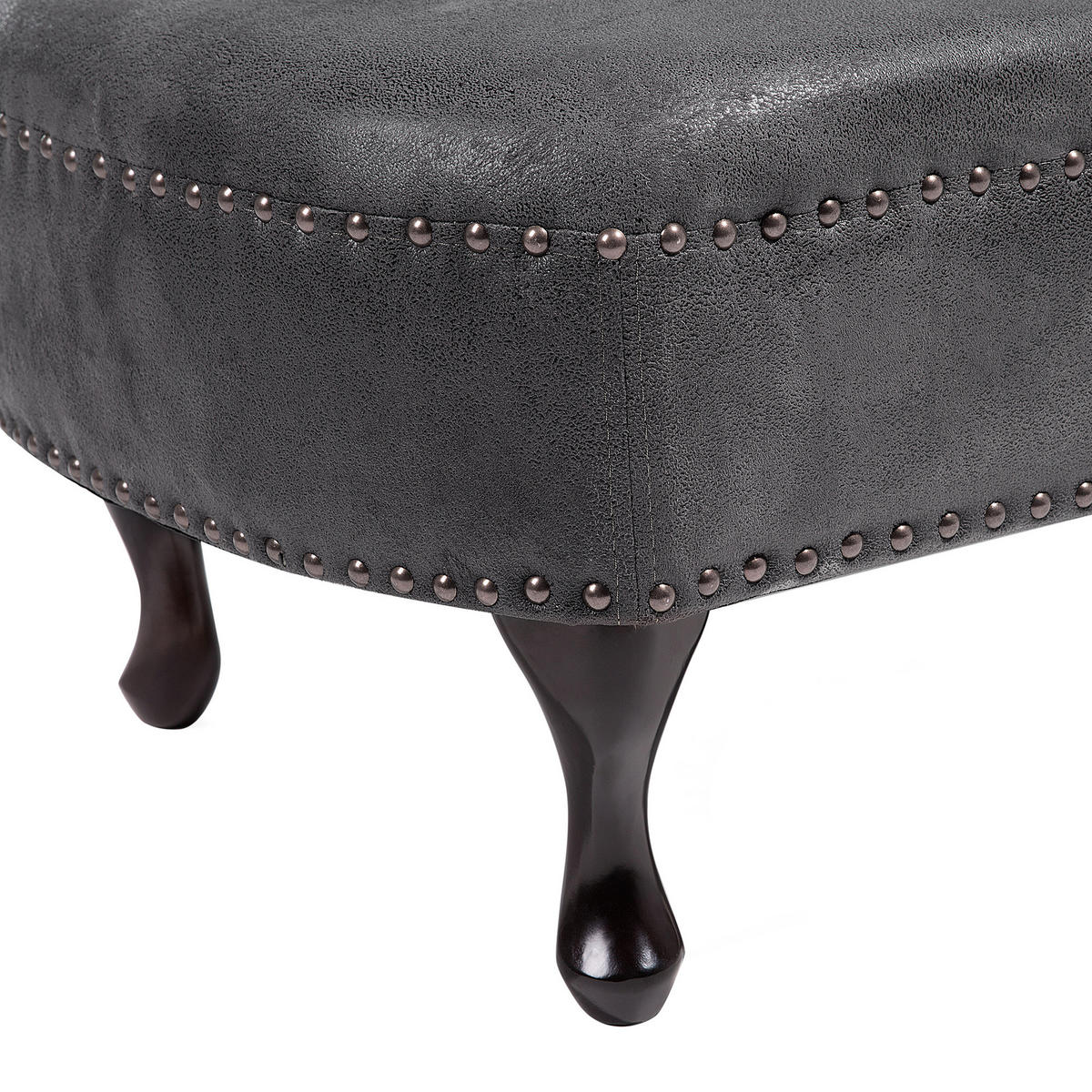 CHAISELONGUE Kunstwildleder dunkelgrau rechtsseitig Nimes - Grau, Kunststoff (170/79/73cm) - Beliani