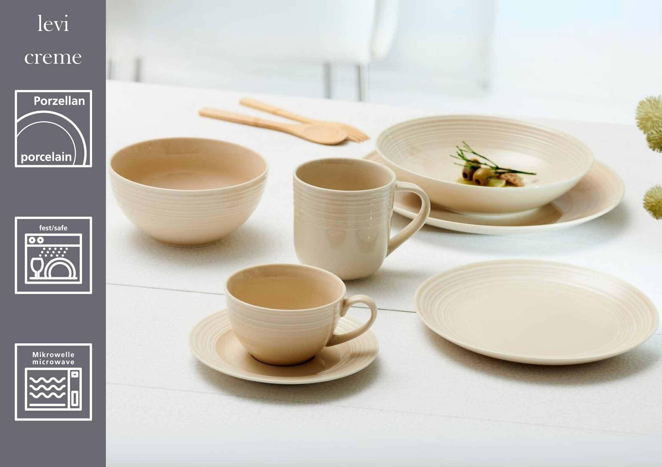 KAFFEETASSEN Levi Beige 220 ml 6er Set - Beige, Keramik (0.22L) - Ritzenhoff Breker
