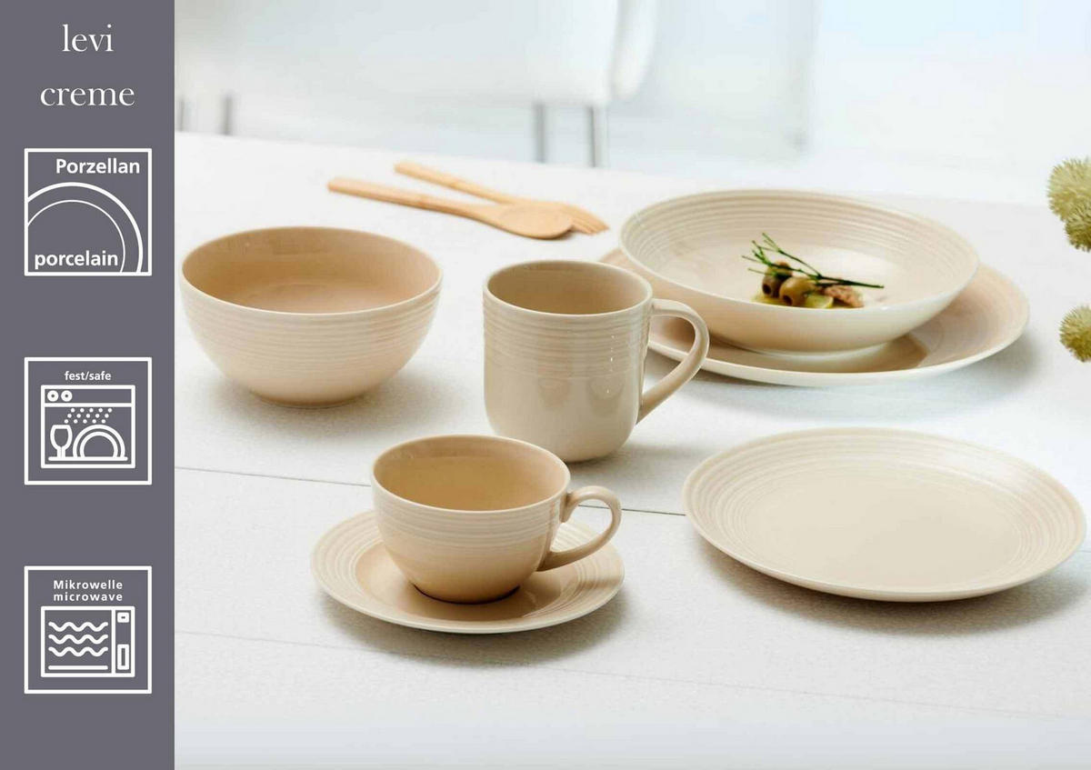 SUPPENTELLER Levi Beige ø 22 cm 6er Set - Beige, Keramik (22cm) - Ritzenhoff Breker
