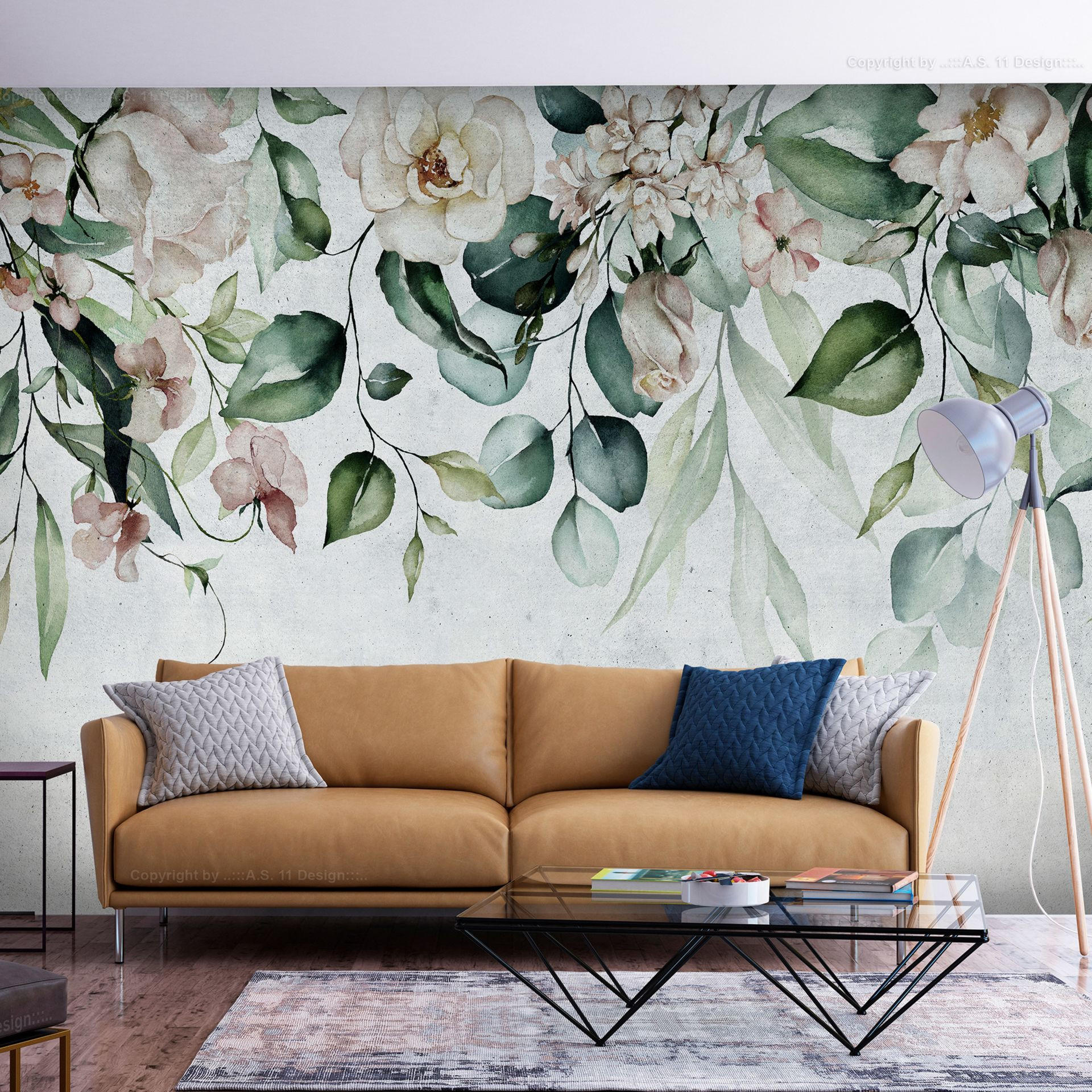 SELBSTKLEBENDE FOTOTAPETE 441/315 cm - Grau/Grün, Kunststoff/Textil (441/1cm) - KUNSTLOFT