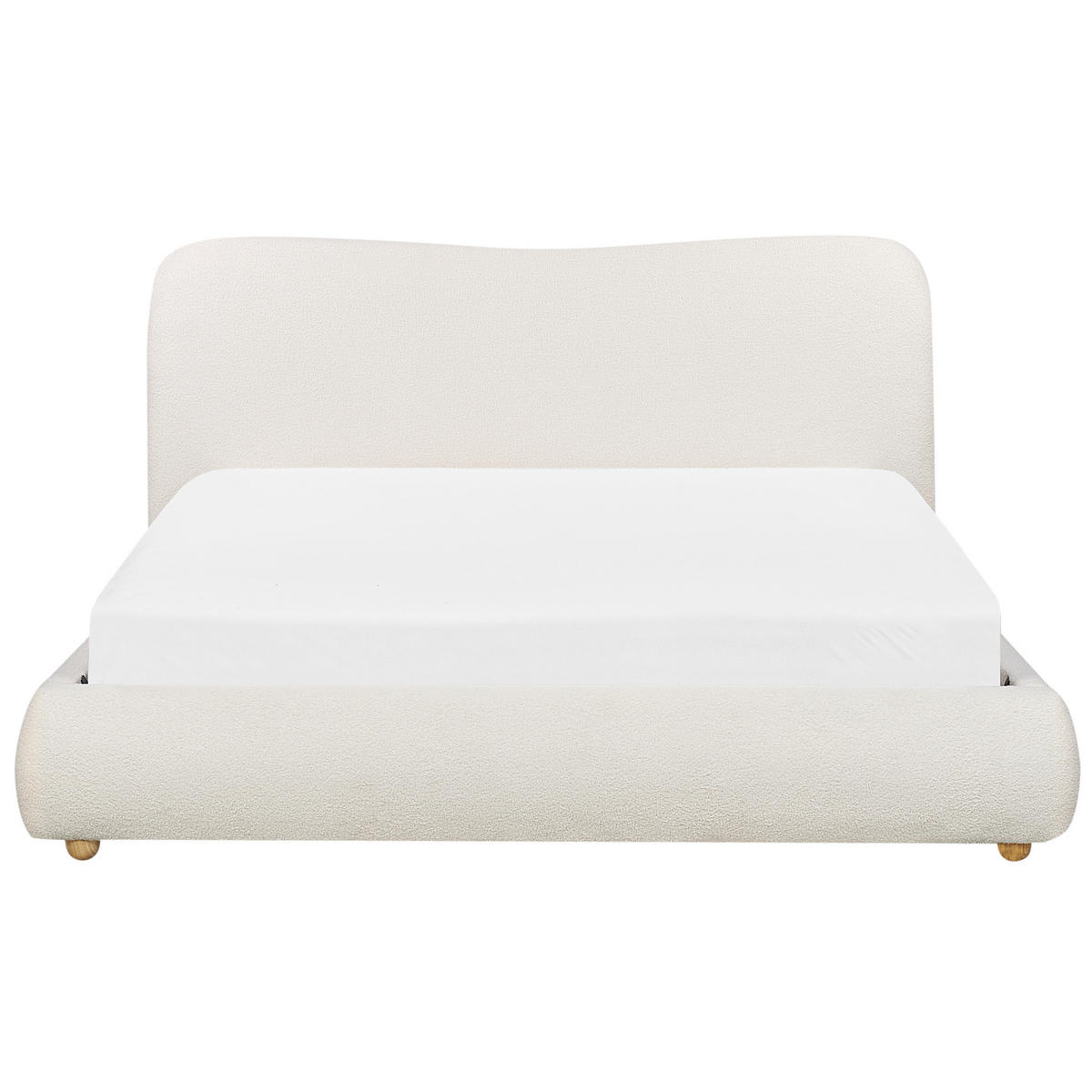 BETT mit Stauraum 160/200 cm Cremeweiß Blagnac - Weiß, Textil (160/200cm) - Beliani