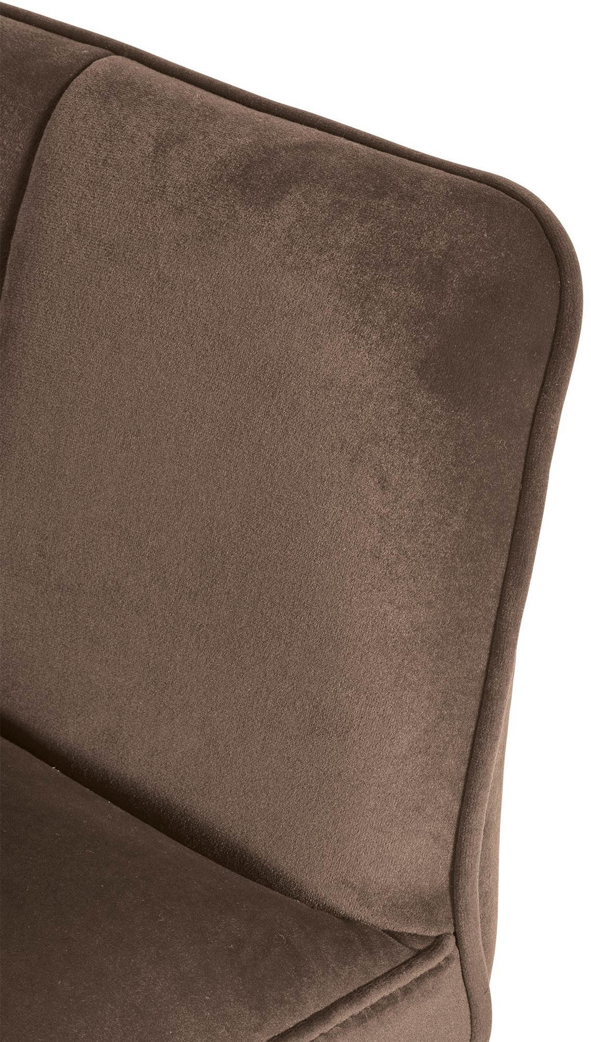 SESSEL Samt Braun - Schwarz/Braun, Textil/Metall (64/75/48cm) - CLP
