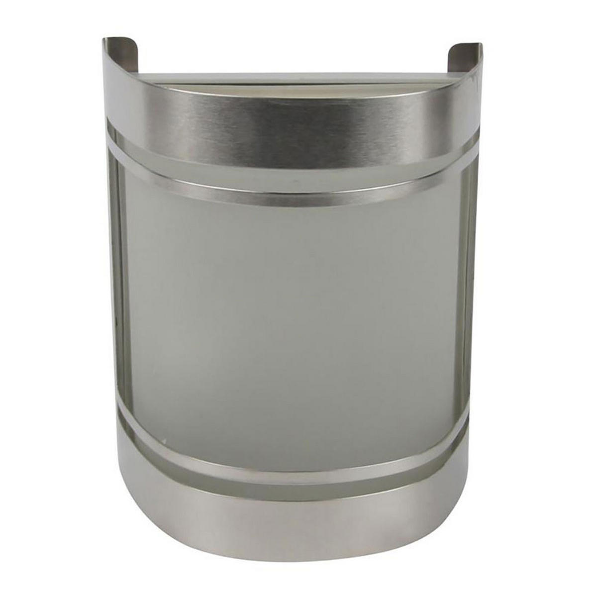 WANDLEUCHTE Edelstahl Silber satiniert - Silberfarben, Glas (14/16.5/10.5cm)