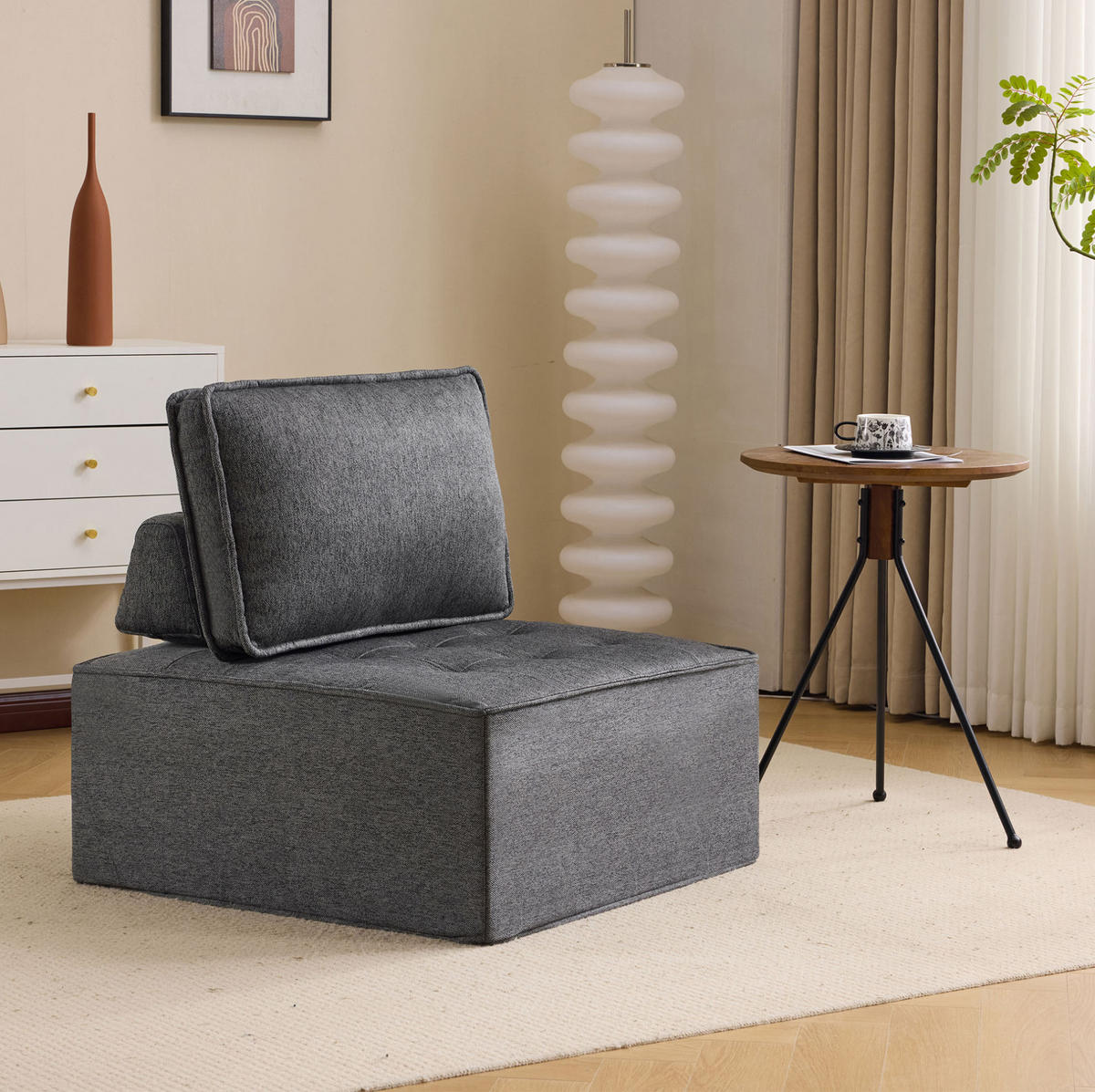 SESSEL 81/81/81 cm mit ergonomischer Rückenlehne und kompaktem Design, Dunkelgrau - Dunkelgrau, Holzwerkstoff (81/81/81cm) - Redom