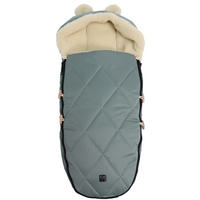 KINDERWAGENFUSSSACK XL EARS WOOL, slit green - Grün, Naturmaterialien (43/93cm) - Kaiserbaby