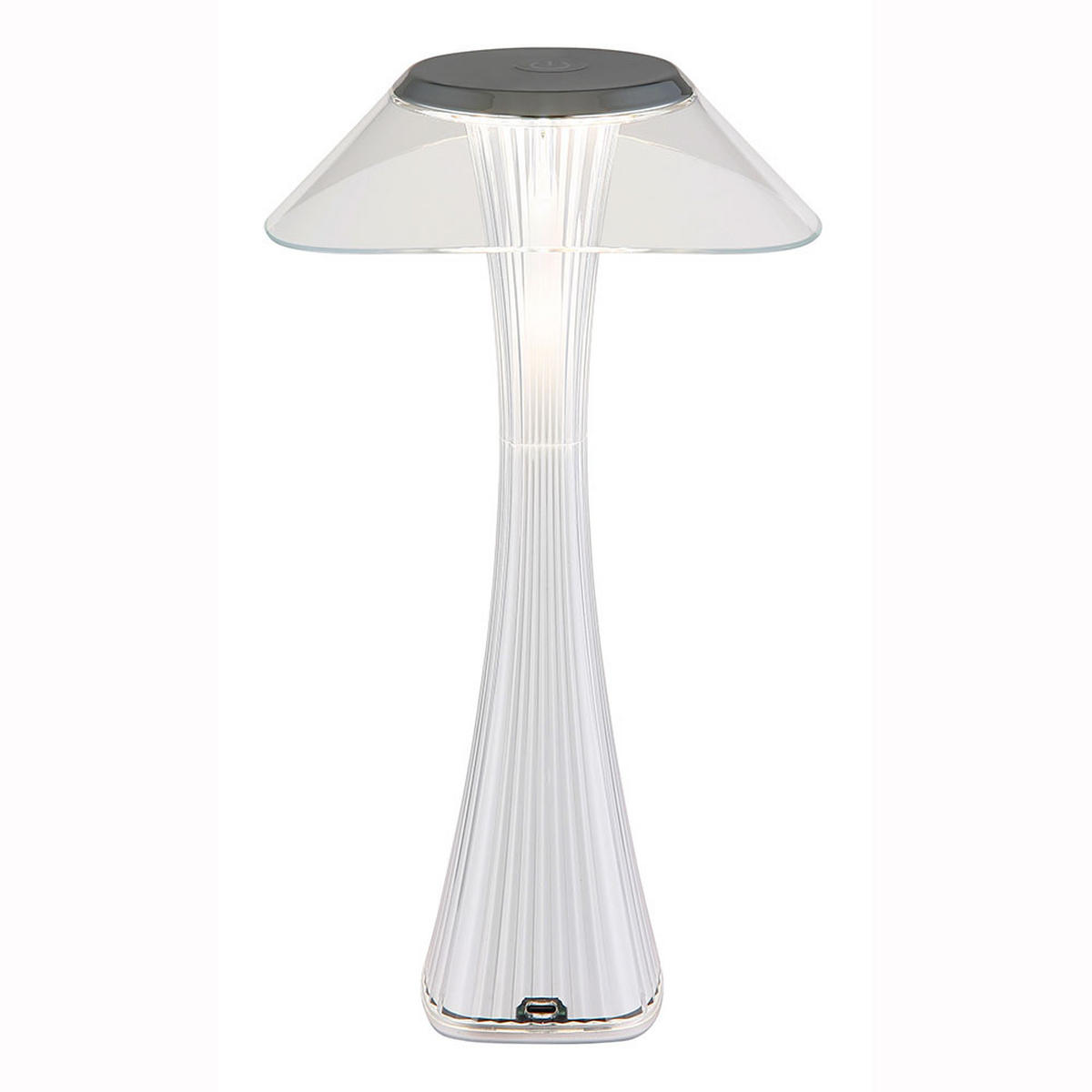 LED TISCHLEUCHTE Ambra Silber Chrom - Silberfarben, Kunststoff (15.1/15.1/27.4cm) - Globo Lighting