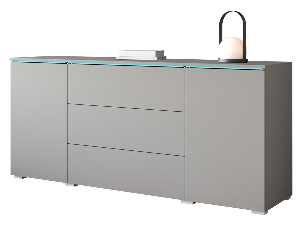 SIDEBOARD Vera 150 mit RGB LED Beleuchtung - Grau, Holzwerkstoff (150/66/40cm) - MIRJAN24