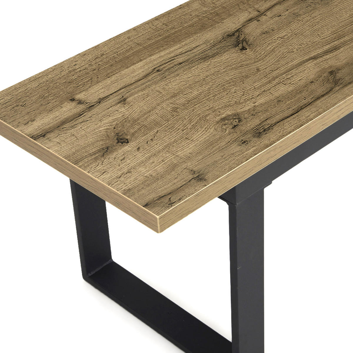 SITZBANK LEA Eiche, 120/40/45 cm - Eichefarben/Anthrazit, Holzwerkstoff/Metall (120/45/40cm) - B&D Home