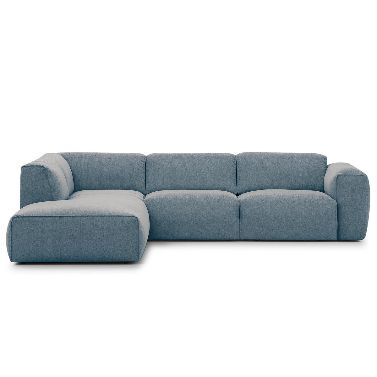 3-SITZER ECKSOFA mit Recamiere - Blaugrau/Schwarz, Kunststoff/Textil (295/231cm) - home24