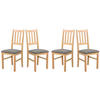 ESSZIMMERSTUHL - Set 4x BOS 4 grandson, aston 6 - Birkefarben/Hellgrau, Holz (43/94/40cm) - Leaf Design