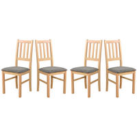 ESSZIMMERSTUHL - Set 4x BOS 4 grandson, aston 6 - Birkefarben/Hellgrau, Holz (43/94/40cm) - Leaf Design