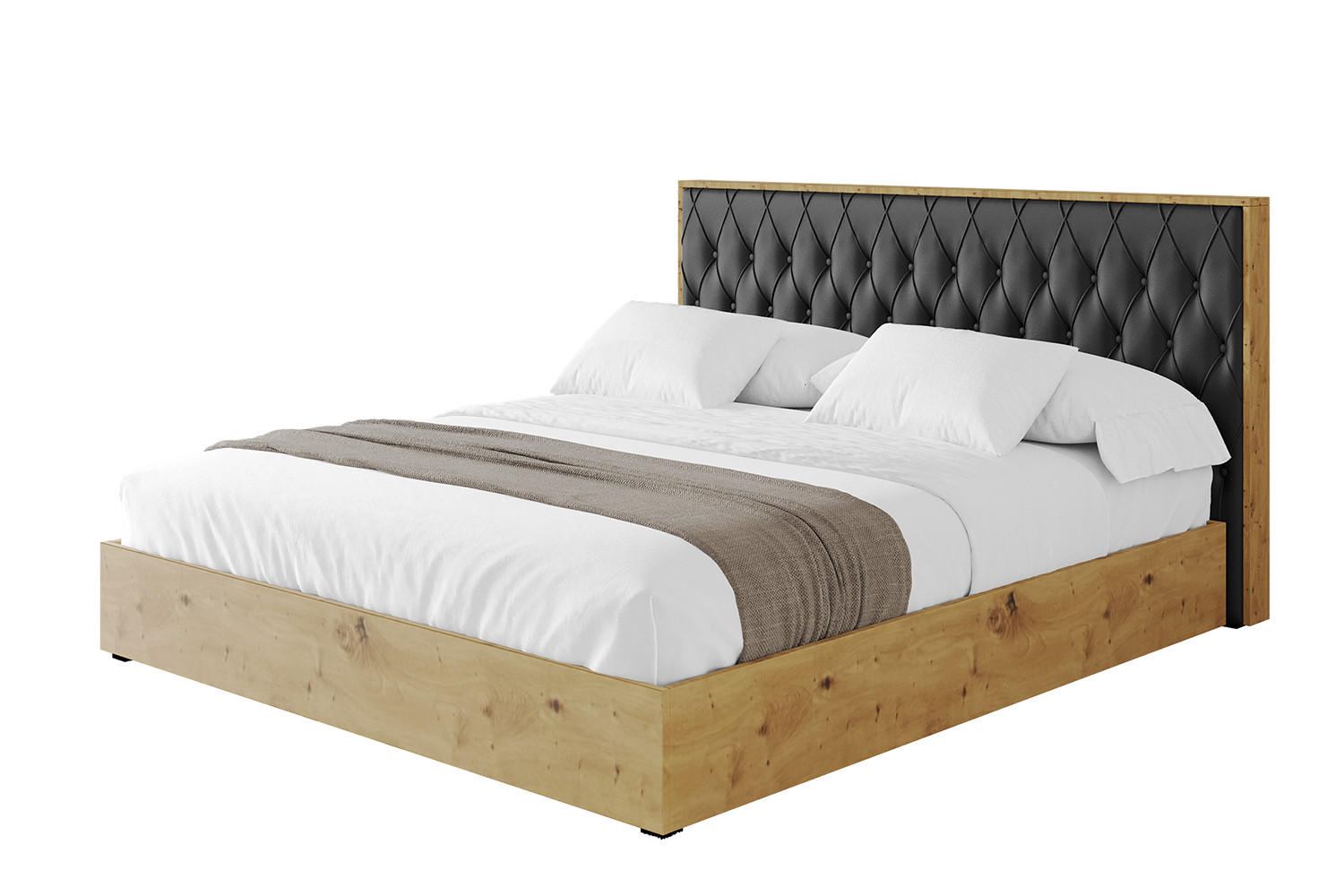 POLSTERBETT mit Bettkasten und Lattenrost, Bett mit Matratze H3/H4 - ENZO5 180x200 Schwarz Kunstleder - Schwarz Hochglanz, Holzwerkstoff/Textil (180/200cm) - ALTDECOR