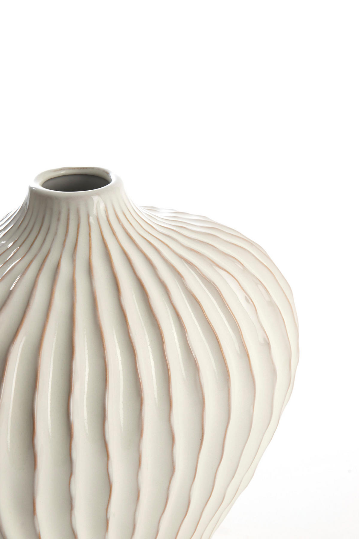 VASE Lorito Weiß Ø30/25 cm - Weiß, Keramik (25cm) - Light & Living