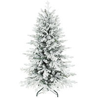 WEIHNACHTSBÄUME 93/93/150 cm weiß/grün aus Kunststoff mit Schneeoptik - Weiß, Kunststoff (150cm) - OKWISH