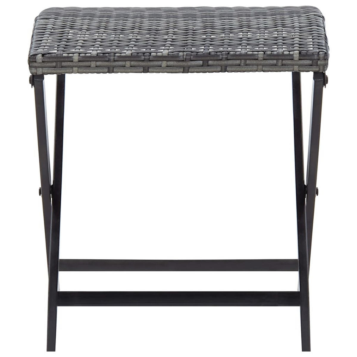 KLAPPHOCKER Poly Rattan Grau - Grau, Kunststoff (44/44cm) - vidaXL