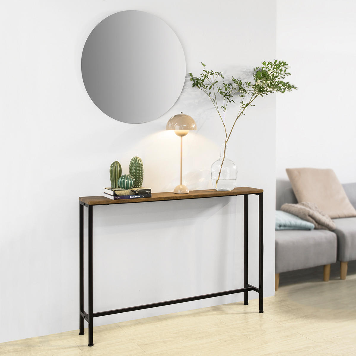 KONSOLENTISCH Vintage - Braun, Holzwerkstoff/Metall (20/120/80cm) - SoBuy