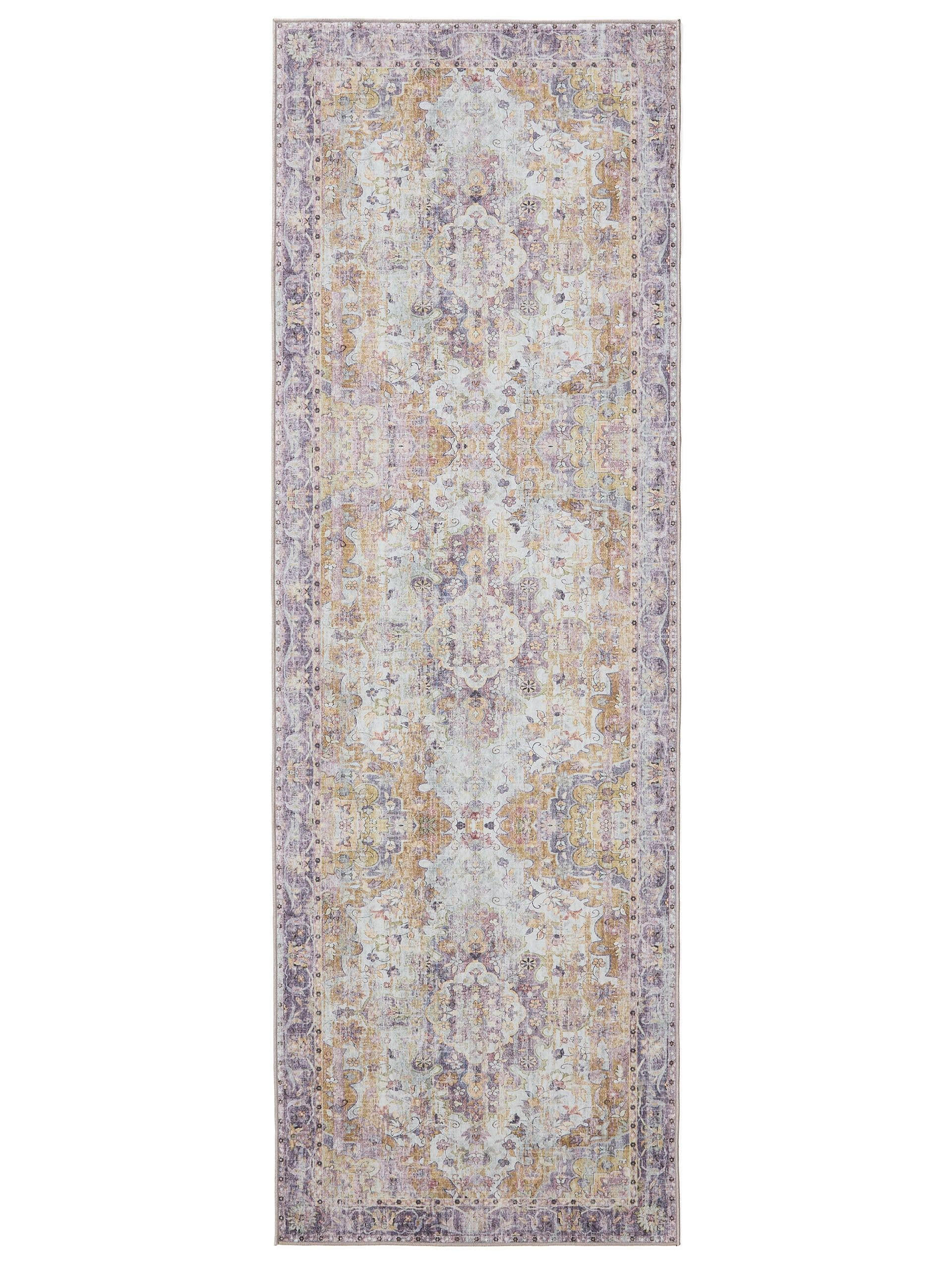 VINTAGE-LÄUFER George waschbar 80x250 cm - Lila/Multicolor, Kunststoff (80/250cm) - benuta