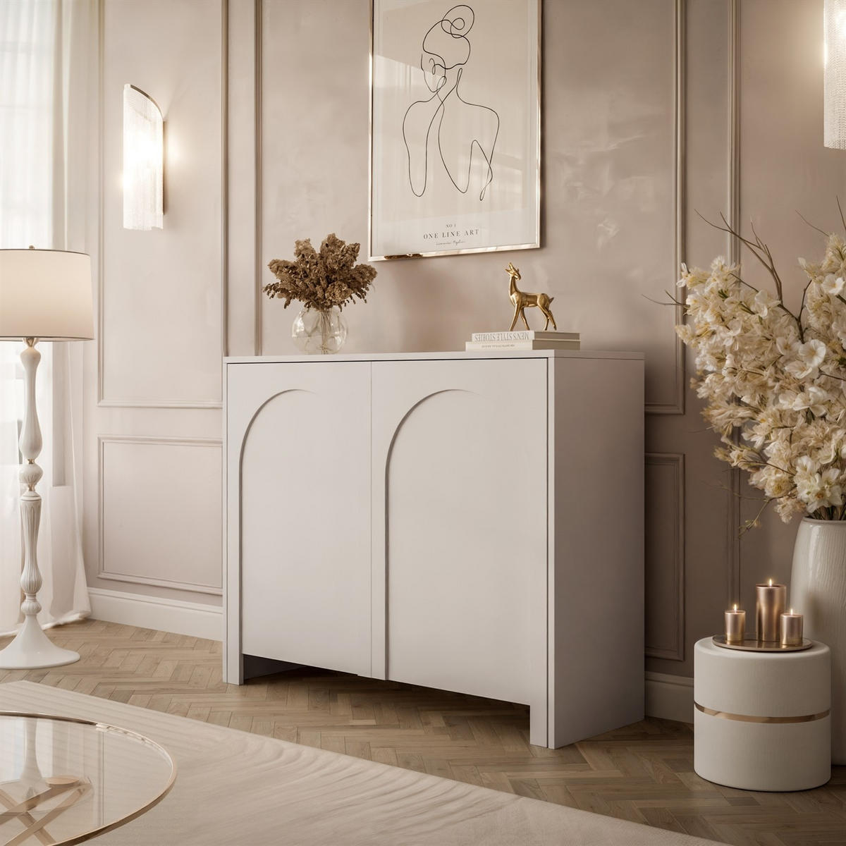 KOMMODE ARIADNA Kaschmir zweitürig - Kaschmir, Holzwerkstoff (104/83/35cm)