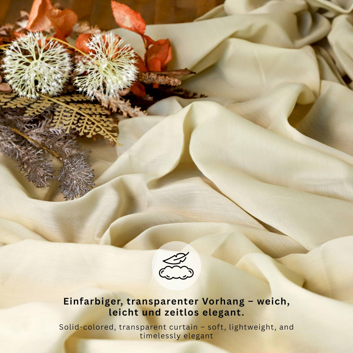 ÖSENVORHANG SOLID transparent - Beige, Textil (140/1/250cm) - Schöner Wohnen
