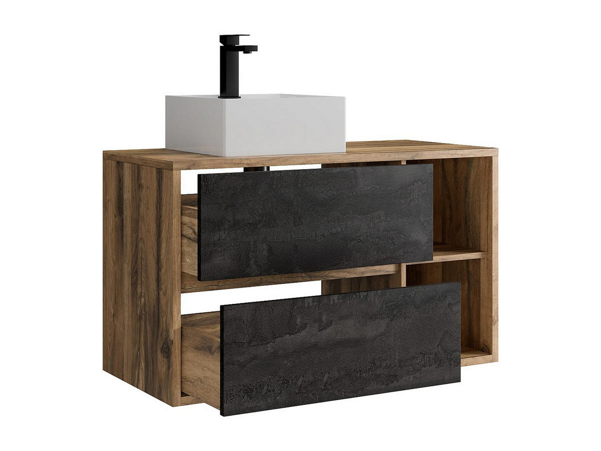 EINZELWASCHTISCH - 100 cm x 45.5 cm - holz - naturfarben hell Tikitiki - Weiß, Holz (100/60/45.5cm) - Vente-Unique