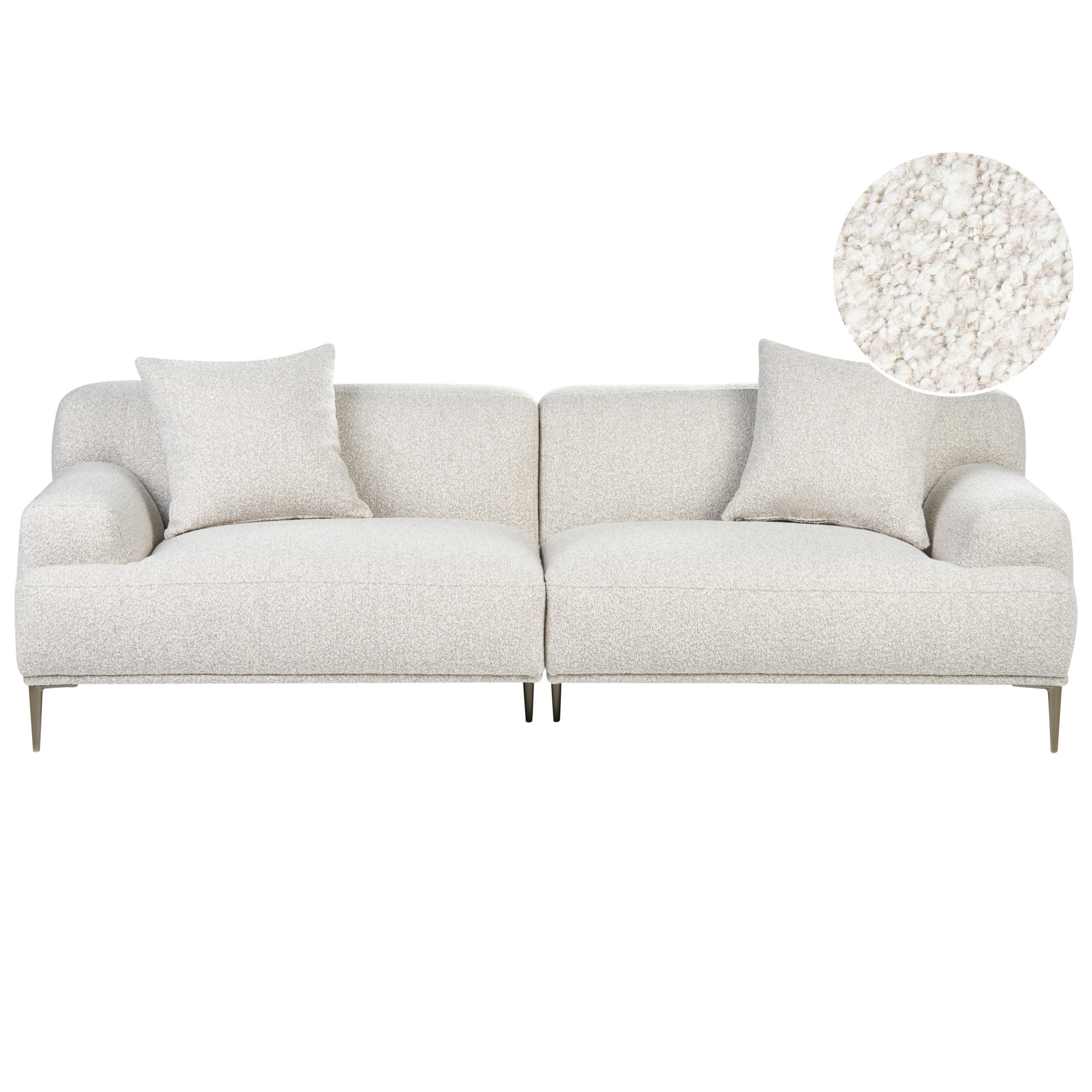 3-SITZER-SOFA Bouclé Cremeweiß Matila - Creme, Textil (233/70/94cm) - Beliani