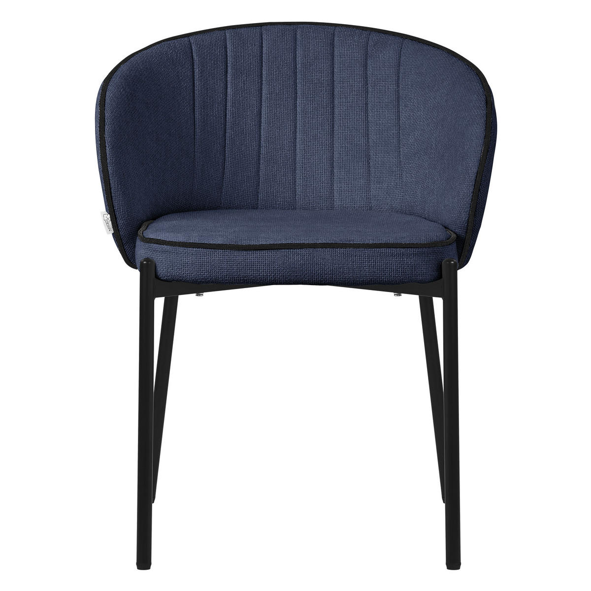 ESSZIMMERSTÜHLE 6er Set Dunkelblau - Schwarz/Dunkelblau, Textil/Metall (60/75/59cm) - ML-DESIGN
