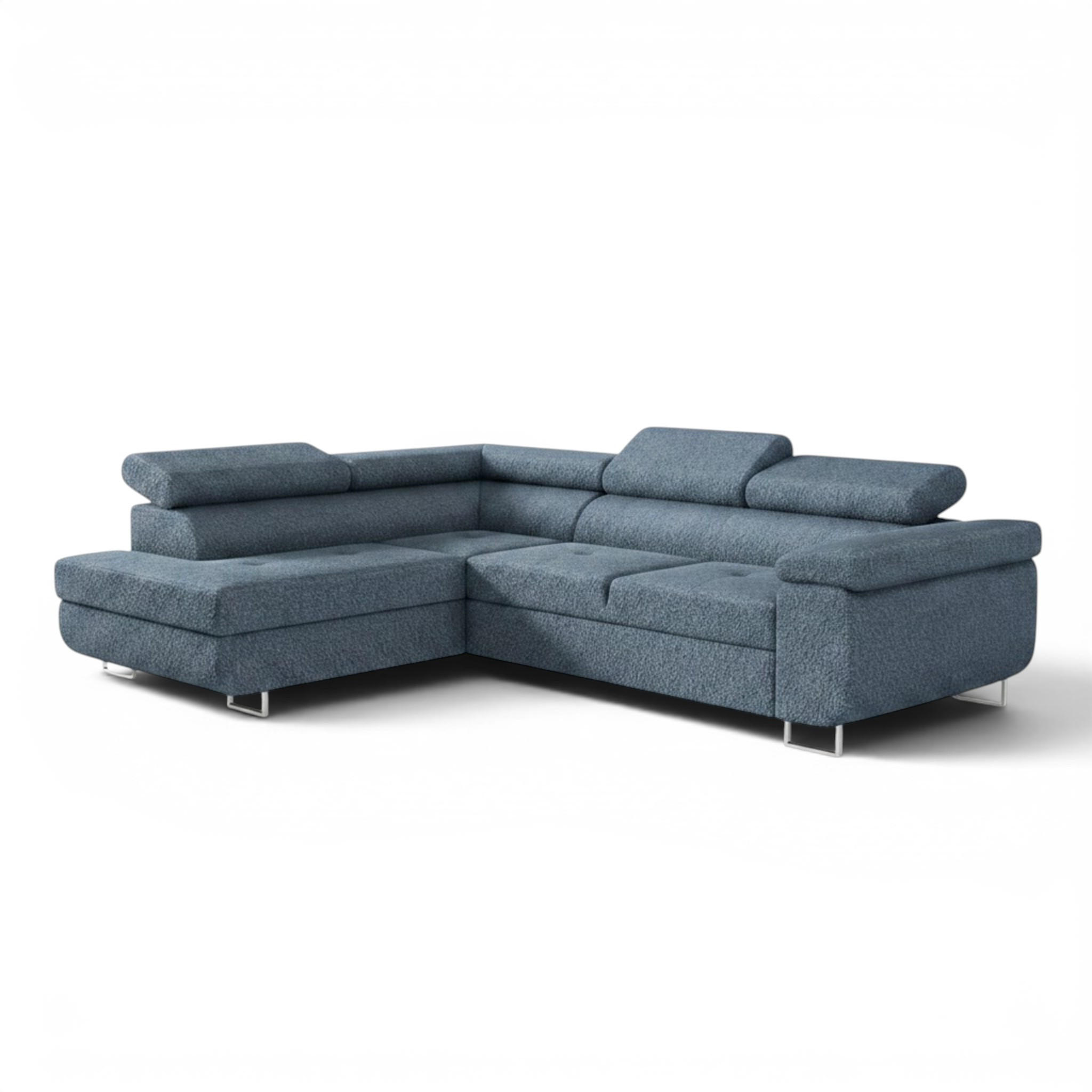 ECKSOFA Jade Mit Schlaffunktion - Blau, Holzwerkstoff/Textil (202/275cm) - Fun Möbel