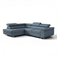 ECKSOFA Jade Mit Schlaffunktion - Blau, Holzwerkstoff/Textil (202/275cm) - Fun Möbel