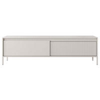 LOWBOARD Trentinis 2T Beige 187,1/53,4/39,5 cm – Geriffelten Fronten - Beige, Holzwerkstoff/Metall (187.1/53.4/39.5cm) - AX Living