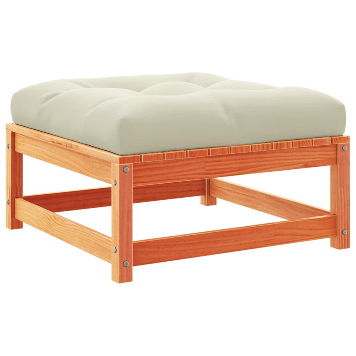 GARTEN-SOFAGARNITUR 4-teilig Mit Kissen Wachsbraun Kiefernholz - Braun, Holz - vidaXL