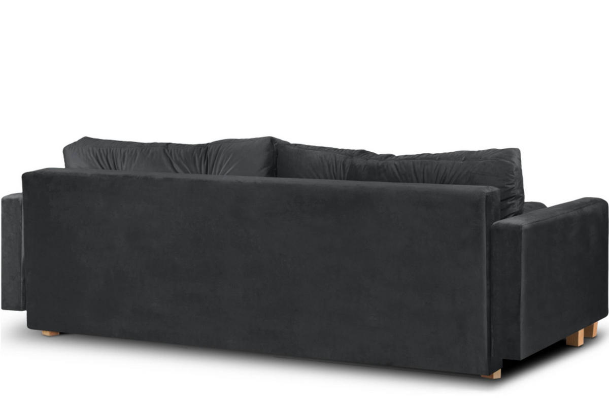 3-SITZER-SCHLAFSOFA ERISO mit weiche Sitzfläche und hohe Rückenlehne, Velour-Stoff, graphit - Graphitfarben/Braun, Textil (220/80/100cm) - KONSIMO®