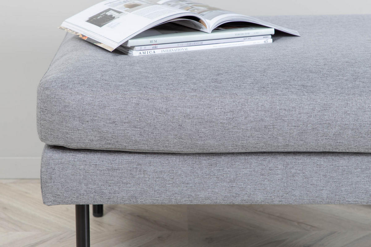 POUF schwarz grau - Grau, Holzwerkstoff (85/47/64cm) - ebuy24