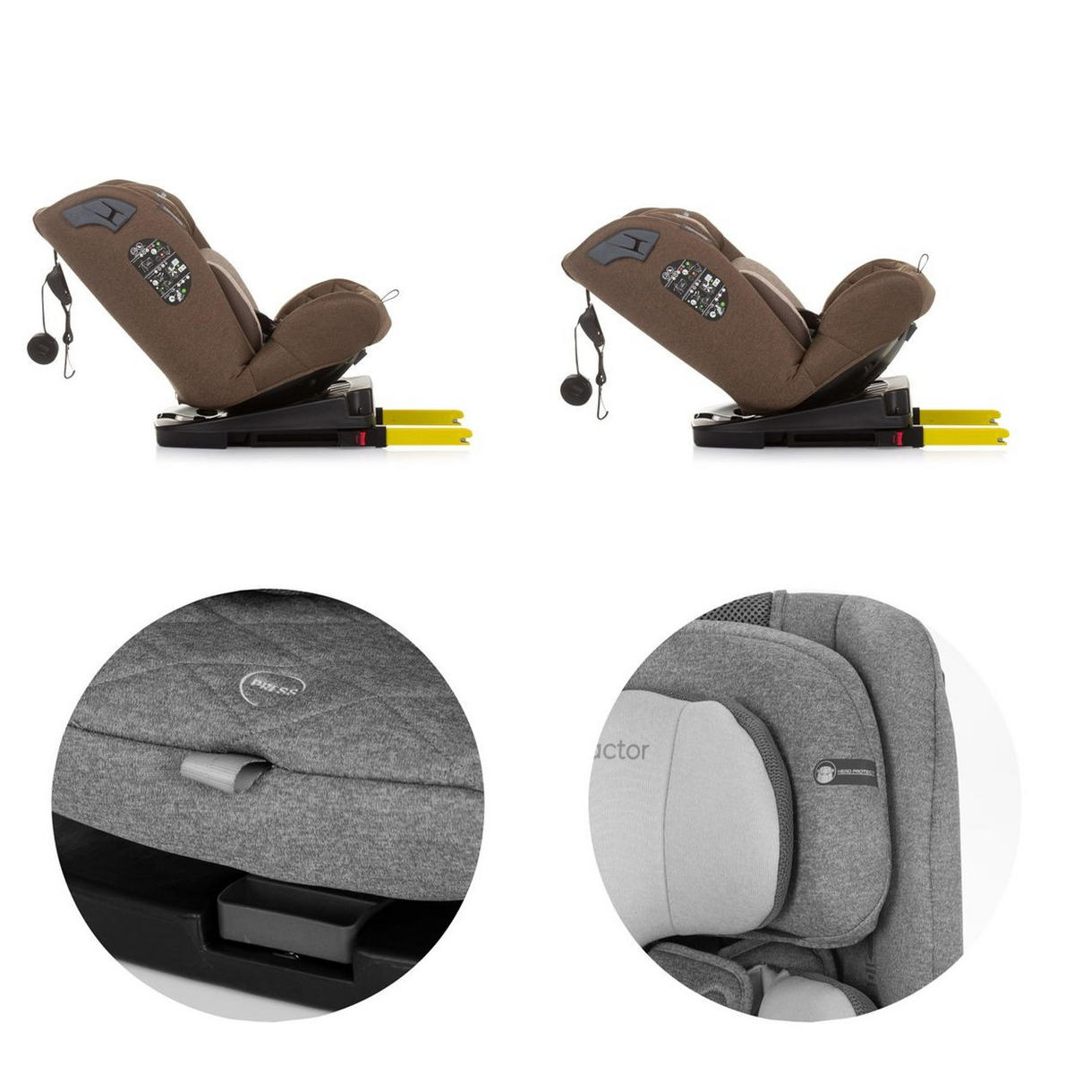 KINDERSITZ X-Factor i-Size braun (40 - 150 cm) Isofix verstellbar drehbar - Braun, Kunststoff (44/78/43cm) - Chipolino