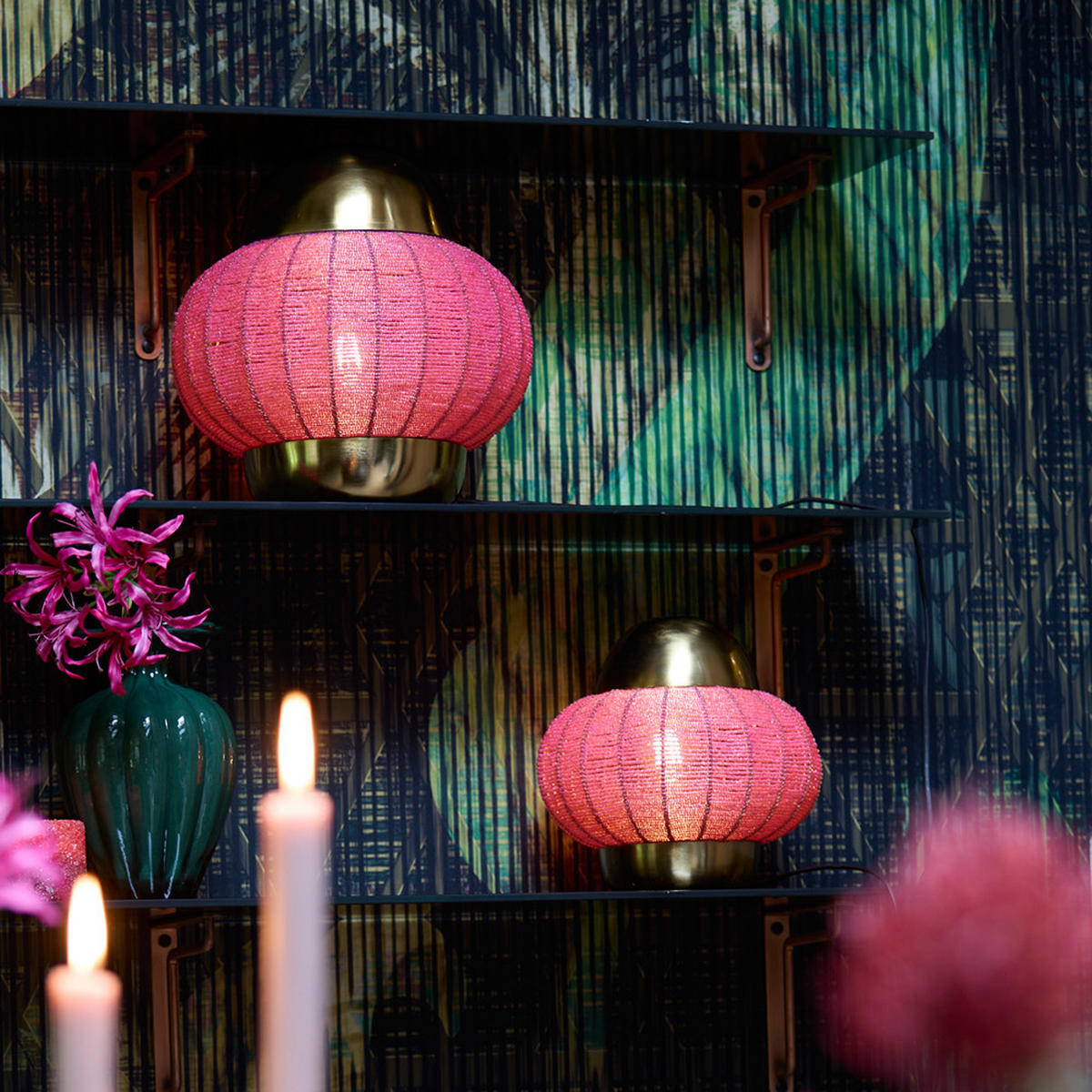 TISCHLEUCHTE CETARA Ø25x26 cm, Lampe, Metall, Rosa-Bronze - Rosa, Metall (25/25/26cm) - Light & Living