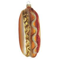CHRISTBAUMSCHMUCK Hot Dog Braun 13cm (Glas / 1 Stk.) - Braun, Glas (6/13/5cm) - Krebs Glas Lauscha