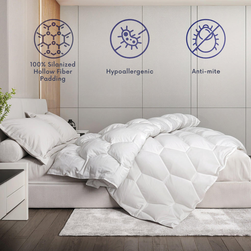 Thumbnail - The White Stone Sommerdecke, Weiß, Textil, Füllung: Hohlfaser, Rechteckig, 200x200 cm, Schlaftextilien, Bettdecken