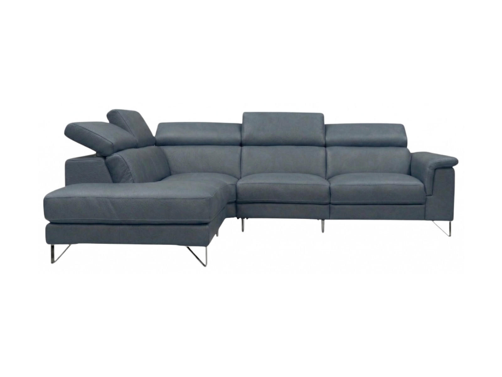 ECKSOFA Antares Echtleder Anthrazit - Anthrazit, Leder/Metall (224/276cm)