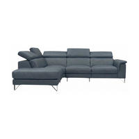 ECKSOFA Antares Echtleder Anthrazit - Anthrazit, Leder/Metall (224/276cm)