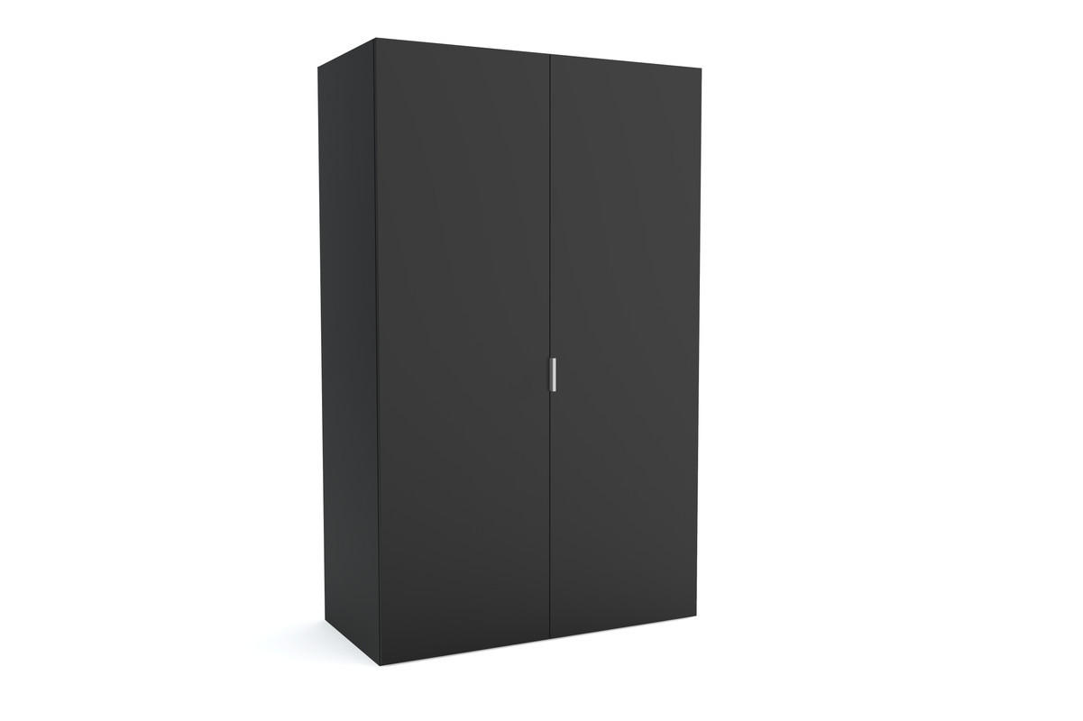 Furnlux Kleiderschrank Schwarz 110x205x60 cm