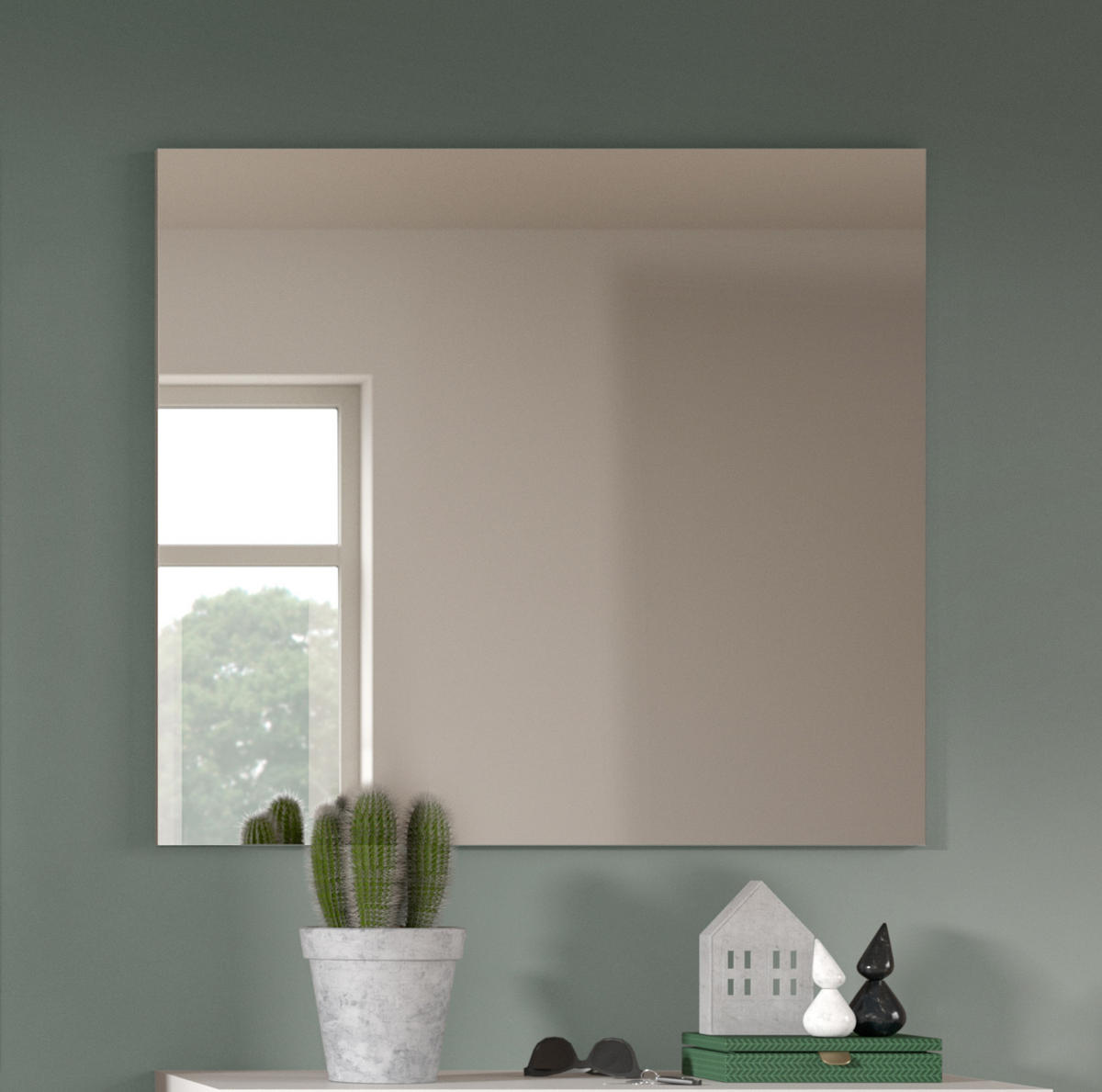 SPIEGEL SOLERO (B/H/T: ca. 80/73/2 cm) in Weiß/weiß hochglanz - Weiß, Glas (80/73/2cm)