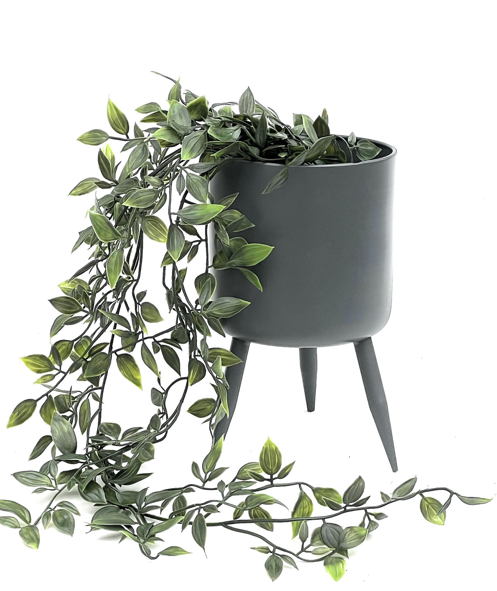 BLUMENTOPF Metall Grau 23 cm 96260 M - Grau, Metall (13/23/13cm) - DanDiBo