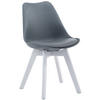 STUHL Lederlook grau - Weiß/Grau, Holz/Textil (48/84/41.5cm) - CLP