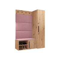 GARDEROBEN-SET Medi II - Hellrosa/Schwarz, Holzwerkstoff/Kunststoff (40/191/50cm) - MIRJAN24