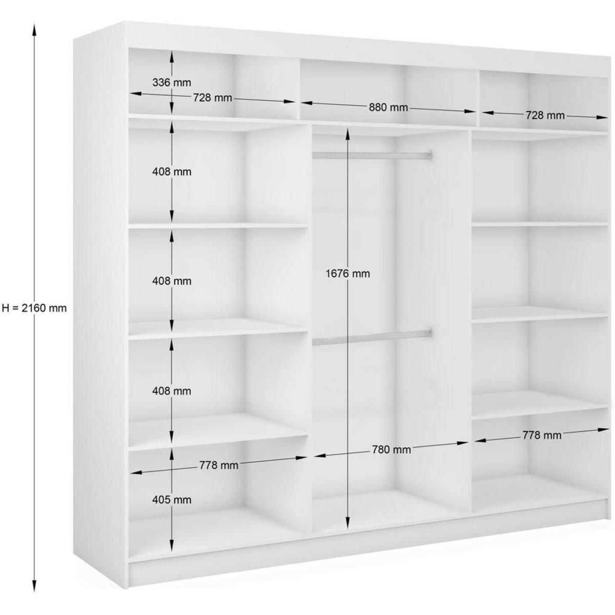 SCHWEBETÜRENSCHRANK Mario 240/216/61 kaschmir - Kaschmir, Holzwerkstoff (240/216/61cm) - Beautysofa