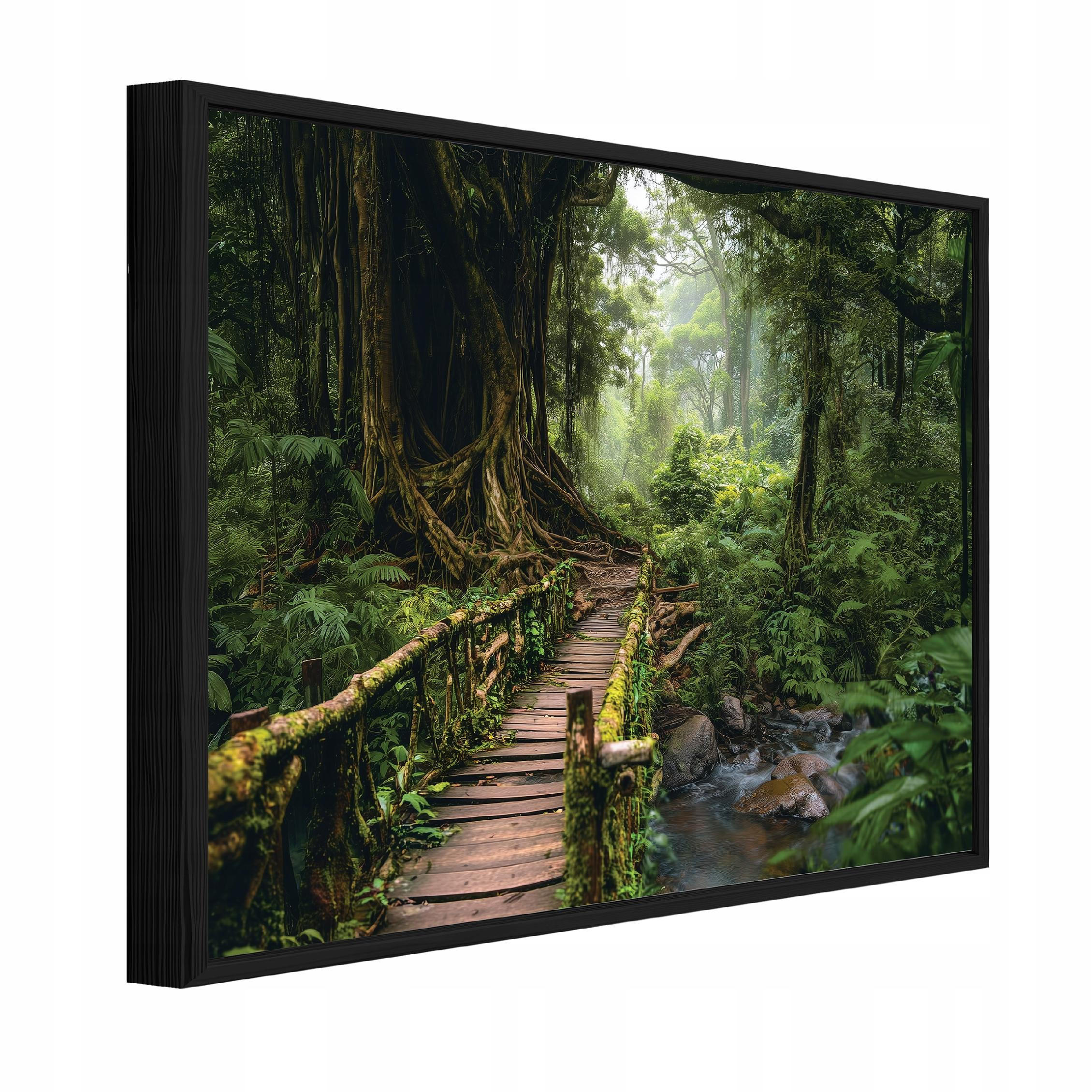 BILDER mit Rahmen Wald Bäume Grün 120x80 cm - Multicolor, Holzwerkstoff (120/80cm) - Wallarena