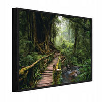 BILDER mit Rahmen Wald Bäume Grün 120x80 cm - Multicolor, Holzwerkstoff (120/80cm) - Wallarena