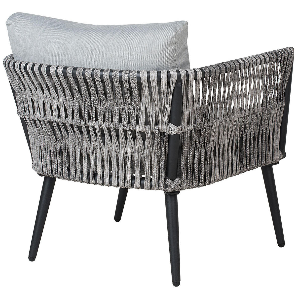 GARTENMÖBEL-SET 4-sitzer Rattan Grau Preveza - Grau, Kunststoff - Beliani